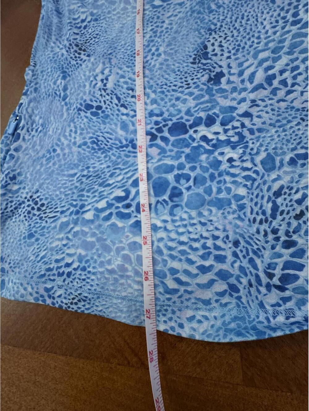 Calla XL Blue Patterned Long Sleeve Quarter Zip Pullover - Picture 4 of 6